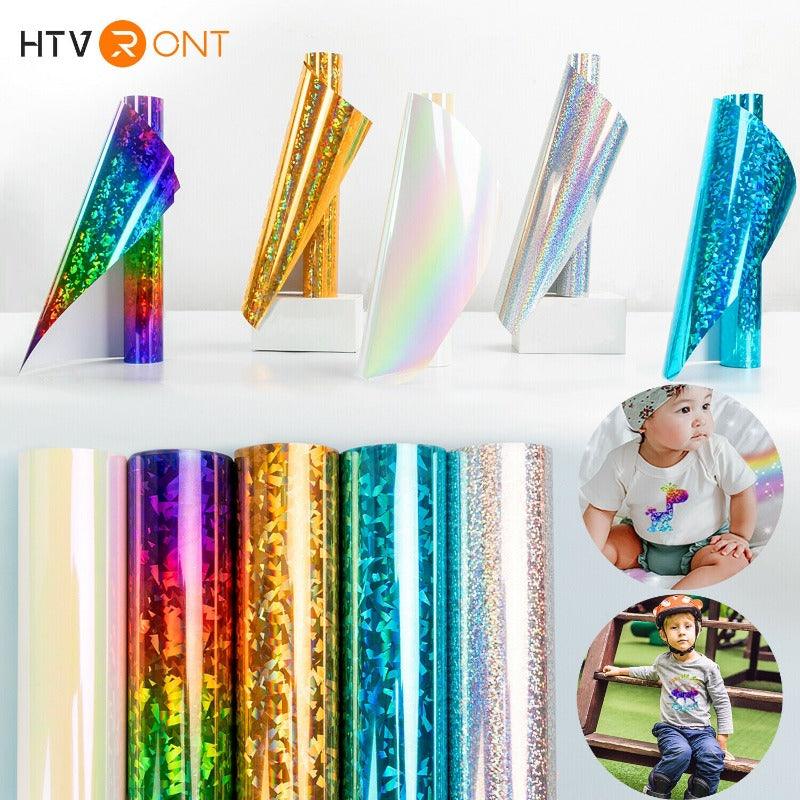 HTV Broken Glass/Holographic Rainbow Heat Transfer Vinyl Iron on Garment  DIY