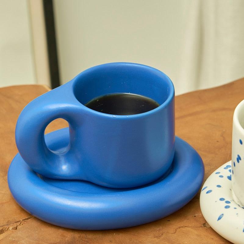 Thick Ceramic Mug with Saucer – The Refined Emporium