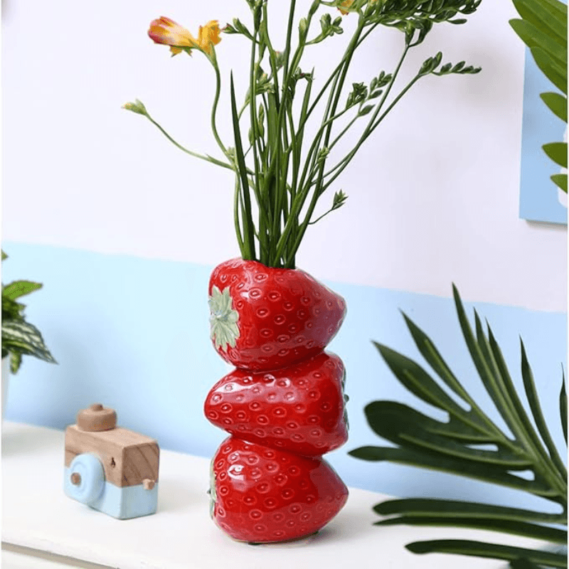 Ceramic Strawberry Vase - The Refined Emporium