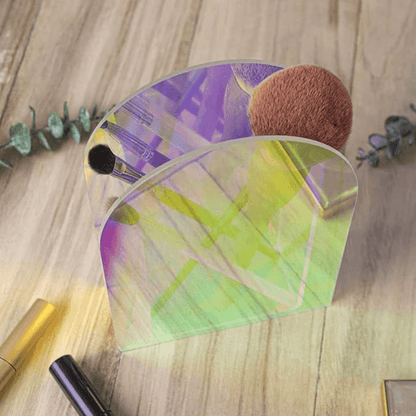 Iridescent Rainbow Round Acrylic Vase - The Refined Emporium