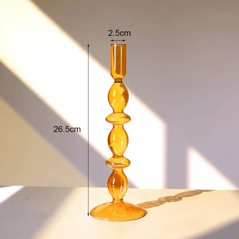 Orange Glass Candleholders - The Refined Emporium