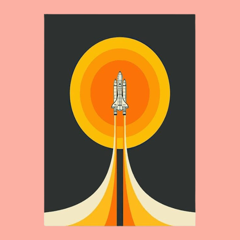 Solar System Space Shuttle Poster - The Refined Emporium
