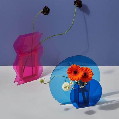 Blue Round Acrylic Vases - The Refined Emporium