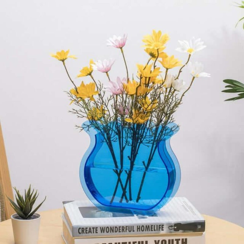 Blue Transparent Acrylic Vase - The Refined Emporium
