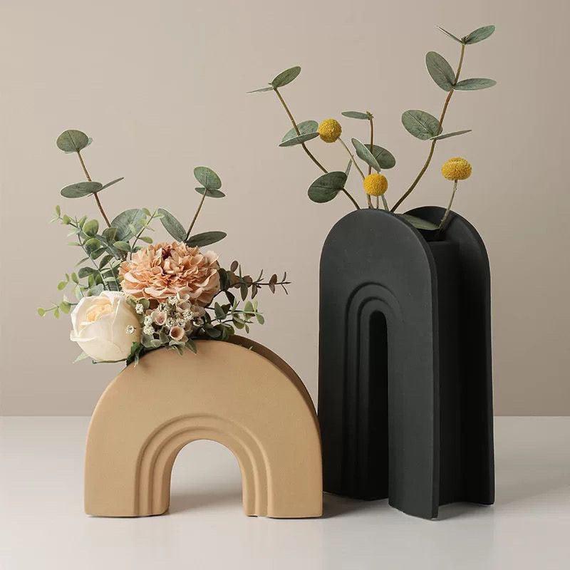 Ceramic Vase Geometric Arch - The Refined Emporium