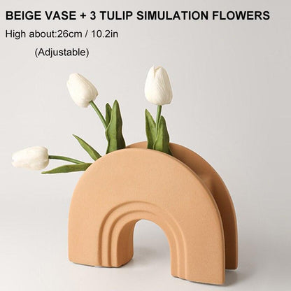 Ceramic Vase Geometric Arch - The Refined Emporium