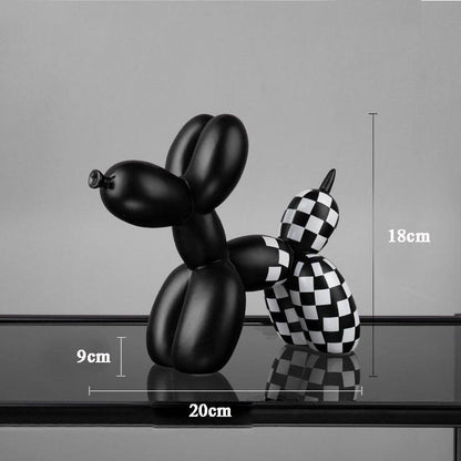 Checkered Balloon Dog Figurine - The Refined Emporium