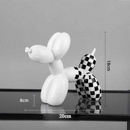 Checkered Balloon Dog Figurine - The Refined Emporium