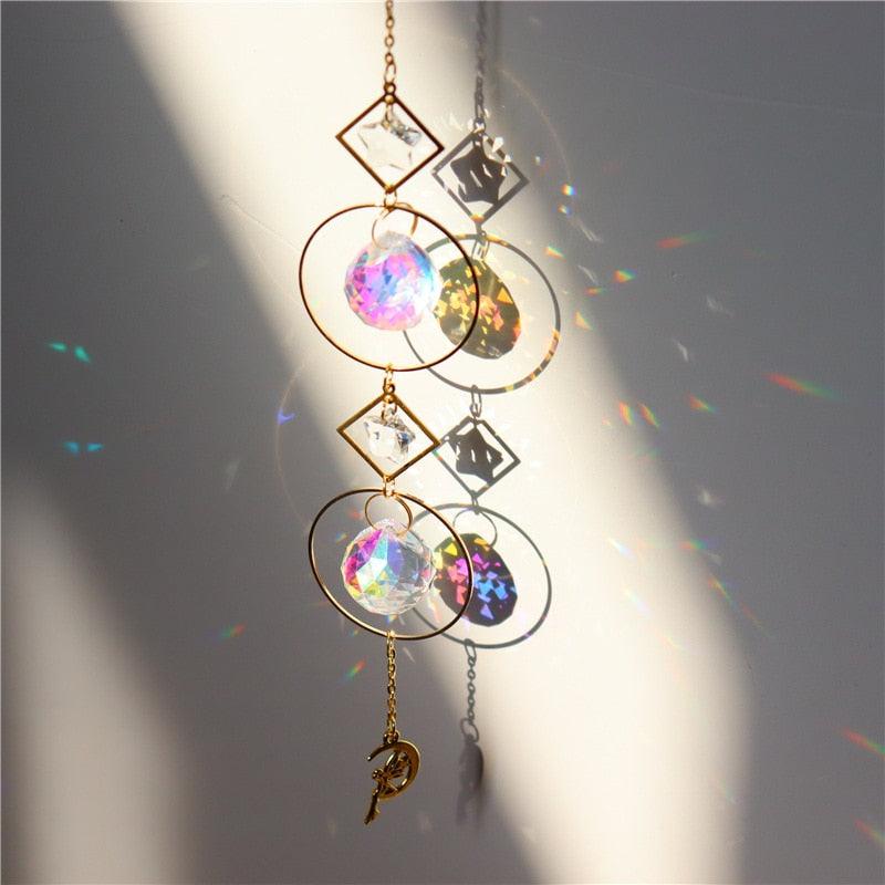 Attrape-soleil, fenêtre en cristal, pendentif en cristal de lune,  décoration