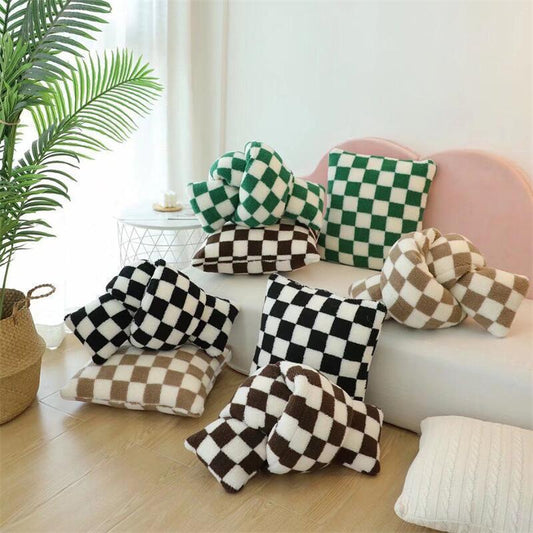 Fleece Checkerboard Pillow Cover - The Refined Emporium