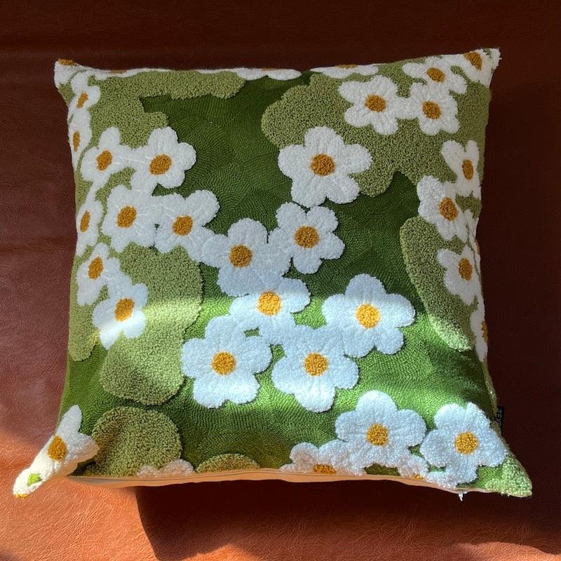 Garden Flowers Embroidery Pillow Cover - The Refined Emporium