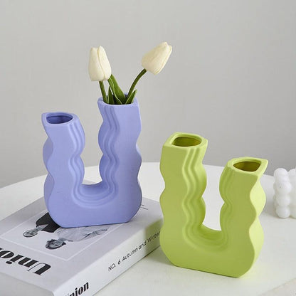 Geometric Ceramic Vase - The Refined Emporium