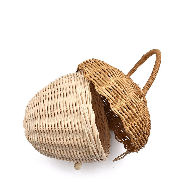 Rattan Mushroom Basket Bag - The Refined Emporium