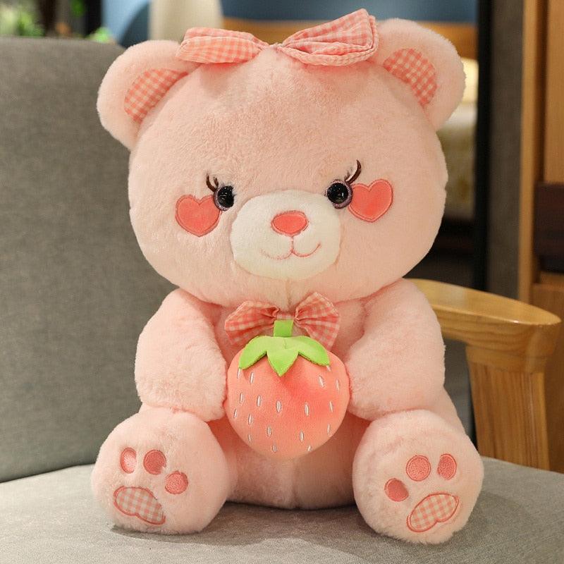 Strawberry Teddy Bear Plush Toy - The Refined Emporium