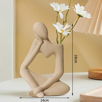 Thinker Statue Heart Shaped Vase - The Refined Emporium