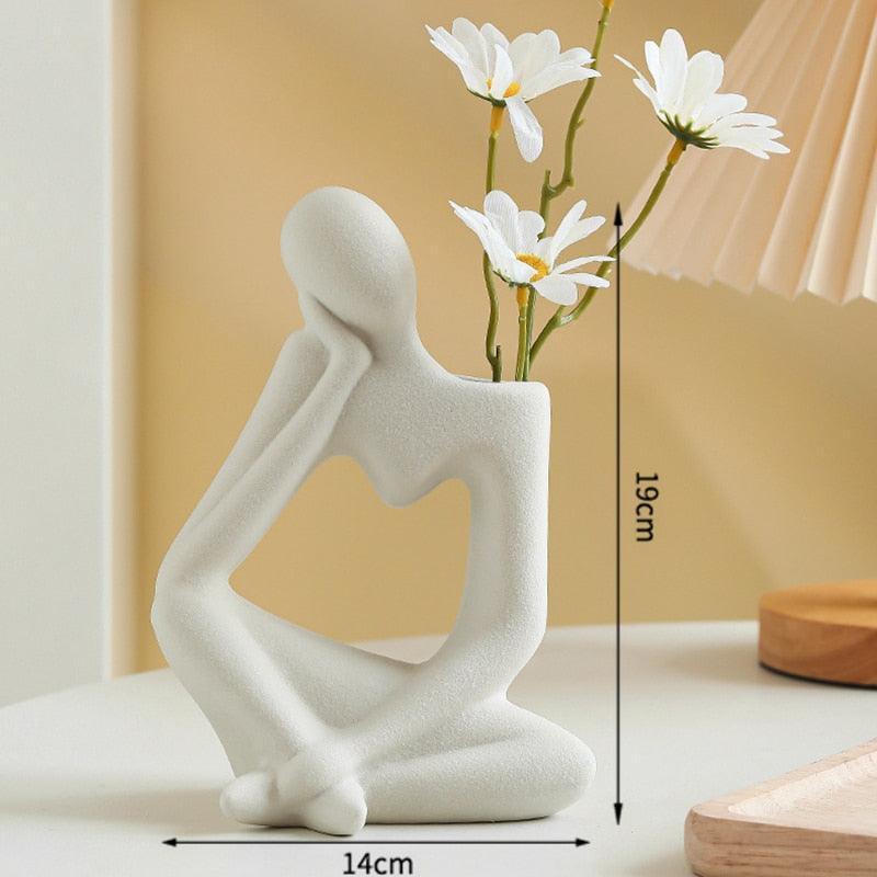 Thinker Statue Heart Shaped Vase - The Refined Emporium