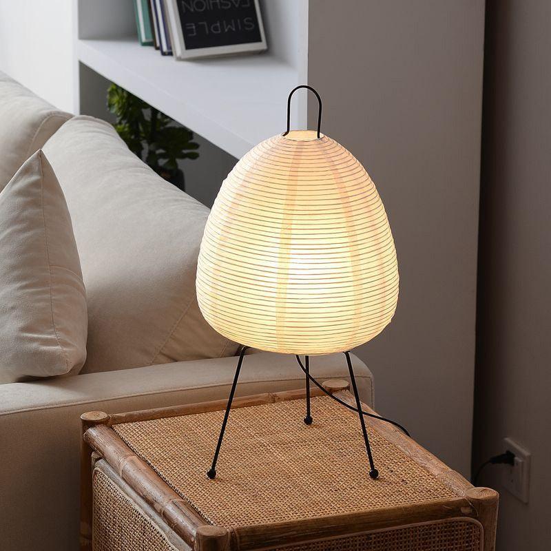 Wabi-sabi Table Lamp Japanese Rice Paper Lantern - The Refined Emporium